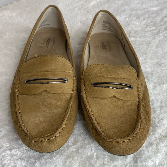 G.H Bass Blair Tan Camel Soft Suede Leather Moccasins Comfy Penny Loafers 6 - Picture 5 of 13